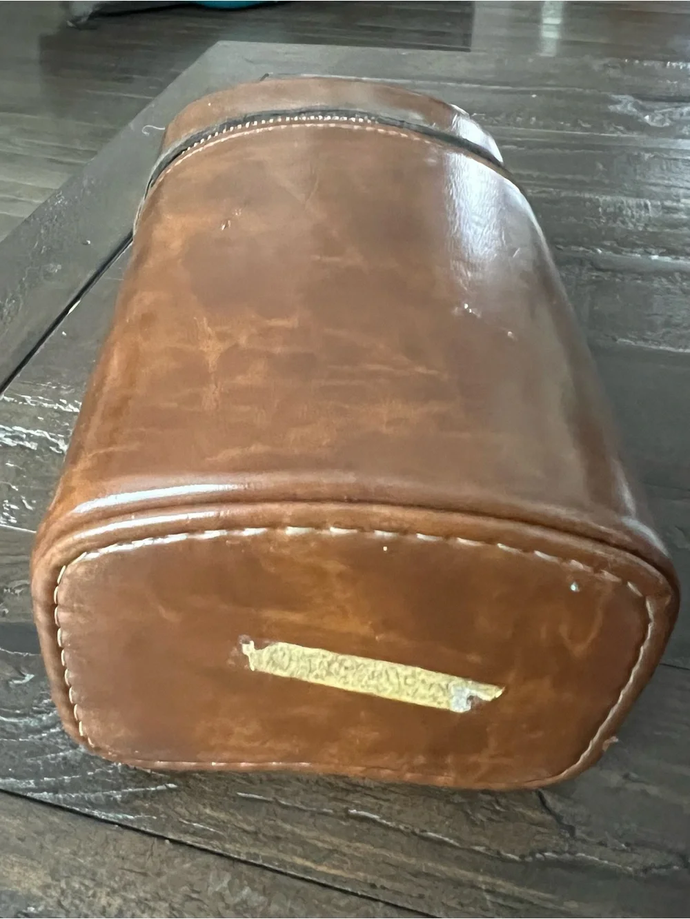Vintage Leather Liquor Travel Case